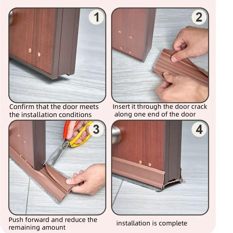 1PC 97cm/38.19in Household Door Bottom Seal Strip 97cm Door Draft Stopper Strip Felt Protector Dustproof Soundproof Weatherproof