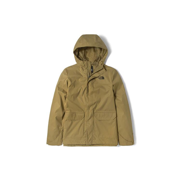 The North Face Windbreaker Jackets Men's Khaki Hooded Moderate NF0A4NED-PLX