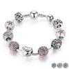 Fashion Women Antique Charm Bracelet Women DIY Bracelet with Love and Flower Beads