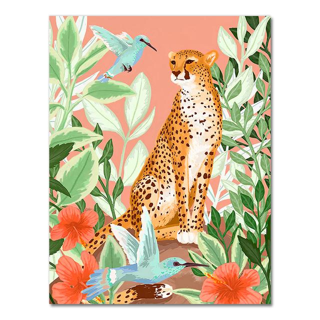 

Гепард, верблюд, леопард, попугай, джунгли, скандинавские постеры и принты, настенная живопись на холсте, настенные картины для гостиной, домашний декор, без рамки 30*40cm