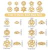 SUNNYCLUE 80 Pieces 10 Types 18k Plated Bead Cap Hanaza Washer Beads Antique Gold Metal Color Plated Beads Cap Special Flower Shape Chrysanthemum