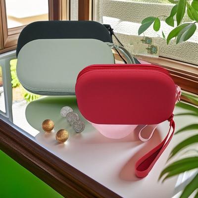 Ovaler Silikon-Make-up-Beutel Wasserdichte Tragbare Aufbewahrungstasche Mit Reißverschluss Reise-Kosmetiktasche für Toilettenartikel Lippenstifte Schlüssel Schmuck