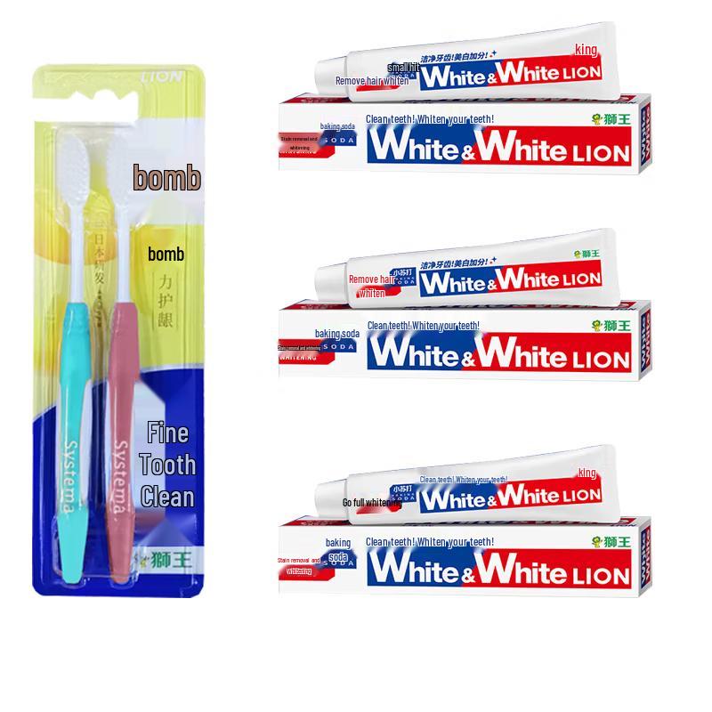 

Lion White&White Grapefruit Baking Soda Toothpaste & Toothbrush Set