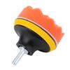 Jeu de 6 tampons de polissage de 4 pouces avec adaptateur pour perceuse M10 pour polissage de voiture, cirage, tampons de polissage Orange Blanc Laine Mousse