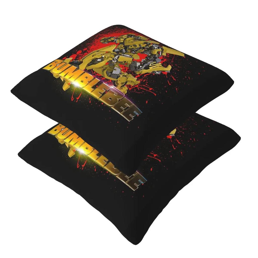 Transformers Autobots 2 Stück Quadratische Kissenhülle Kissenbezug Kissen Reißverschluss Dekorativ Komfort Deckenkissen für Zuhause Sofa