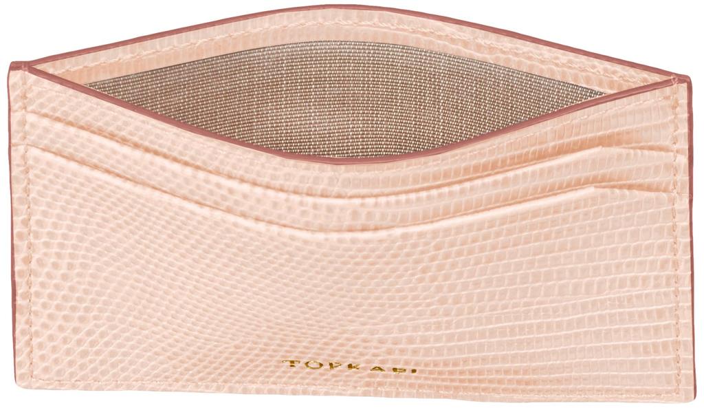 Topkapi Italian Leather Lizard Embossed Pass Case LUCIA Women's Pink Gray Free Size