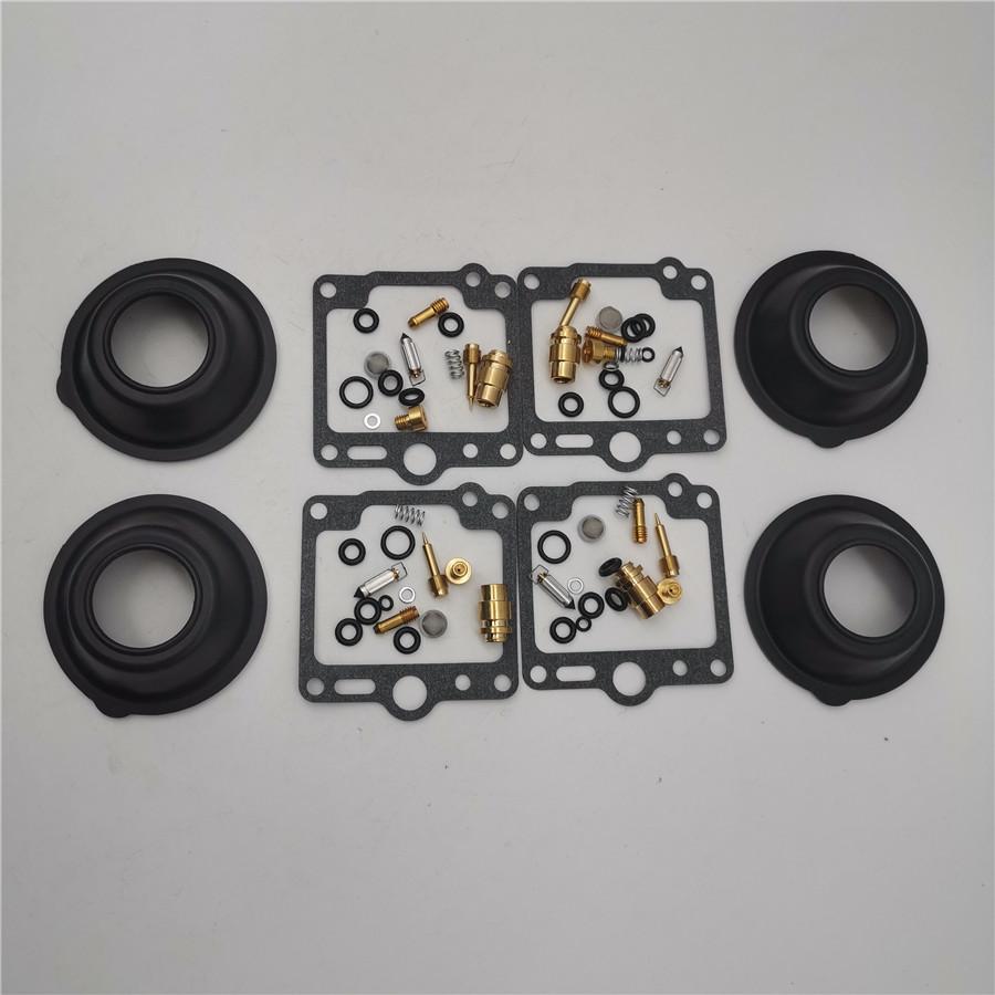 4 Set Carburetor Rebuild Kit with Diaphragm Vacuum For Yamaha XJ700X Carb Repair