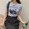Print T Shirt Women Summer Short Sleeve Tee Fashion Hollow Out Tank Tops Casual Crop Top Female T-shirt