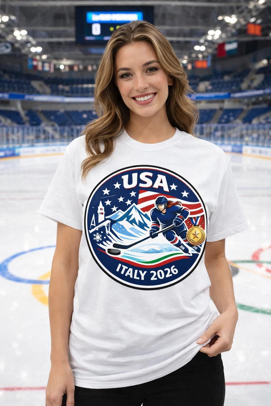 USA Women Hockey Olympic Gold Medal Champions 2026 Italy Commemorative T Shirt M