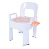 Squat Toilet Commode Chair Detachable Foldable Non Slip Armrest Backrest Cushion Quick Drying Extra Wide Commode Bathroom Sitting Bath Stool