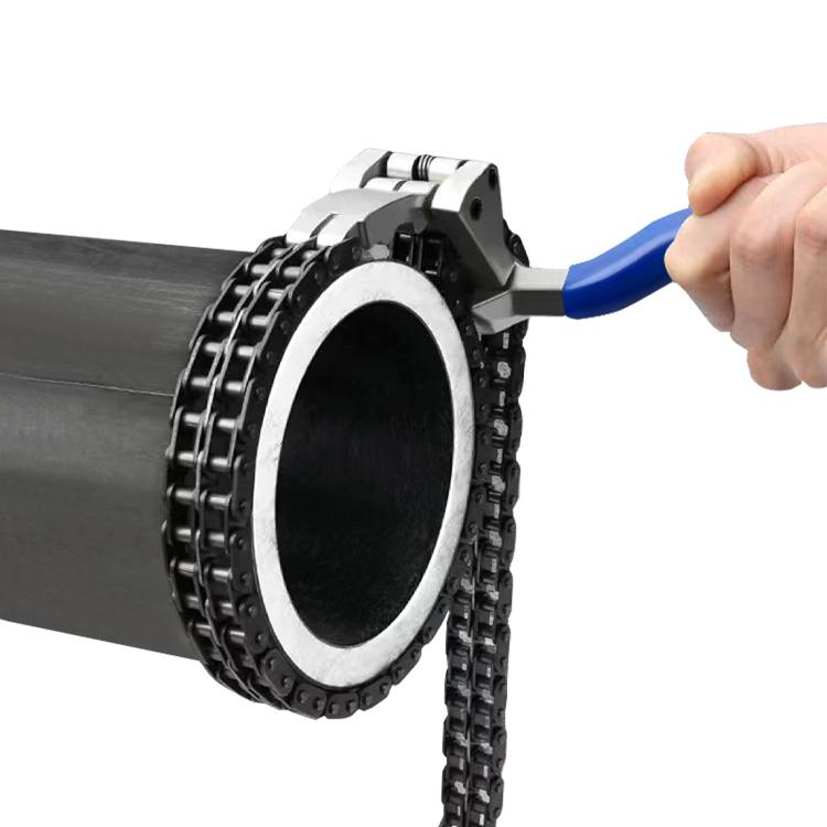 Chain Wrench Oil Filter Wrench with Adjustable Ratchet Filter Replacement Wrench Double Chain Joint Wrench for Oil Filters