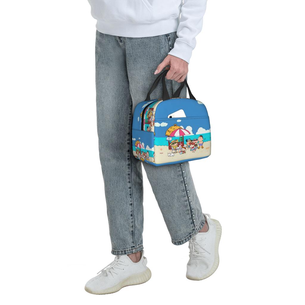 Custom Crayons Shins Chans Insulated Lunch Bags for Camping Travel Cartoon Waterproof Cooler Thermal Bento Box Unisex