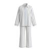 Pure cotton pajamas women's contrasting colors 100% cotton long-sleeved shirt set women's light luxury fashion design sense loose loungewear women