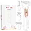 ANLAN Body Shaver for Women VIO Eyebrow Facial Full Body Hair Removal Electric Waterproof Face Use LED Light USB Rechargeable Portable Gift White