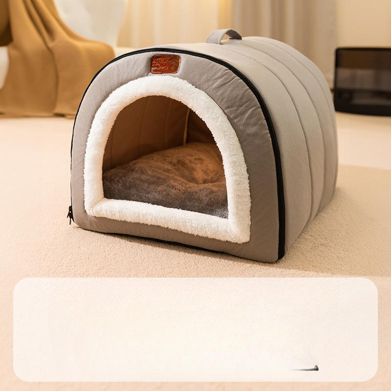 

Осенне-зимнее стеганое переносное гнездо для собак, гнездо для кошек, юрта для маленьких и средних собак, закрытое утолщенное гнездо для домашних животных L-50 * 40 * 35cm