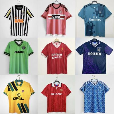 Club Classic Retro Jersey Football Jersey Short Sleeve Top Nostalgic Version Barcelona Juventus