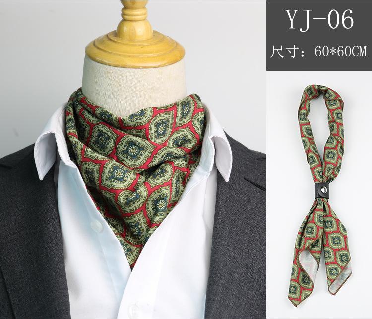 Men'S Spring And Summer Square Scarf Retro Printed Suit Silk Scarf Women'S Tied Hair Headscarf Small Scarf Japanese Thin Scarf