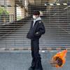 Unisex Winter Street Style Embroidered Bomber Jacket with Stand Collar