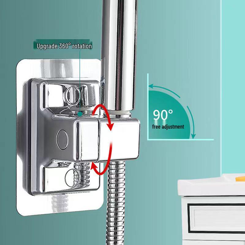 Punch-Free Shower Head Holder with 360° Rotation