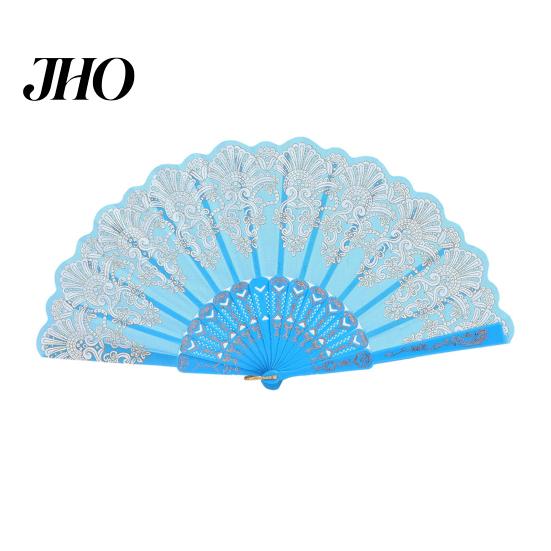 Decorative Fan Vintage Folding Carved Plastic Ribs Hand Held Portable Performance Summer Cooling Wedding Dance Party Props