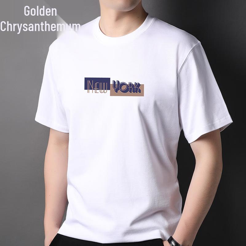 Jinjv Men s 100% Cotton Printed Short Sleeve T-Shirt XL