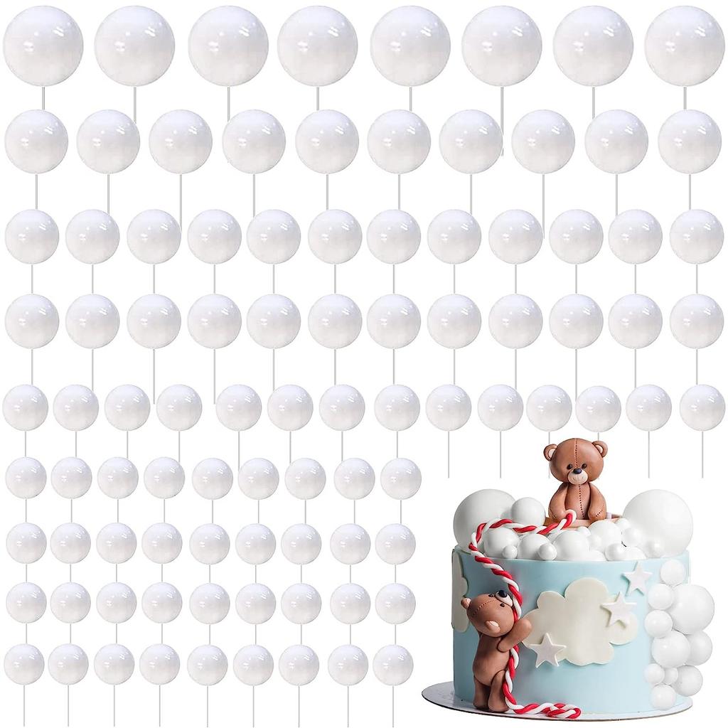 Balls Cake Topper Balloons DIY Cake Insert Topper Foam Cake Balls Baking Decoration for New Year Anniversary Birthday Party