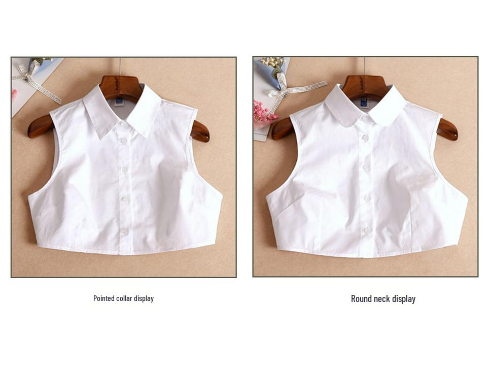 New Versatile Girls' Decorative Collar - Black & White Cotton for Autumn/Winter