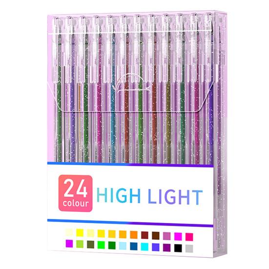 Glitter Gel Pen Set Smooth Writing Colored Drawing Pens Portable Journaling Crafting Doodling Glitter Pens for Adults School Supplies
