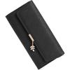 Damen Portemonnaie Leder RFID Dreifach Portemonnaies Damen Clutch Großer Kreditkartenhalter mit Reißverschlusstasche