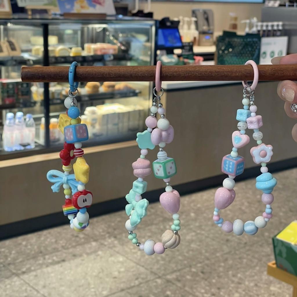 Butterscotch Cat Beaded Mobile Phone Chain Lanyard Versatile Love Bead Chain Keychain Bag Pendant