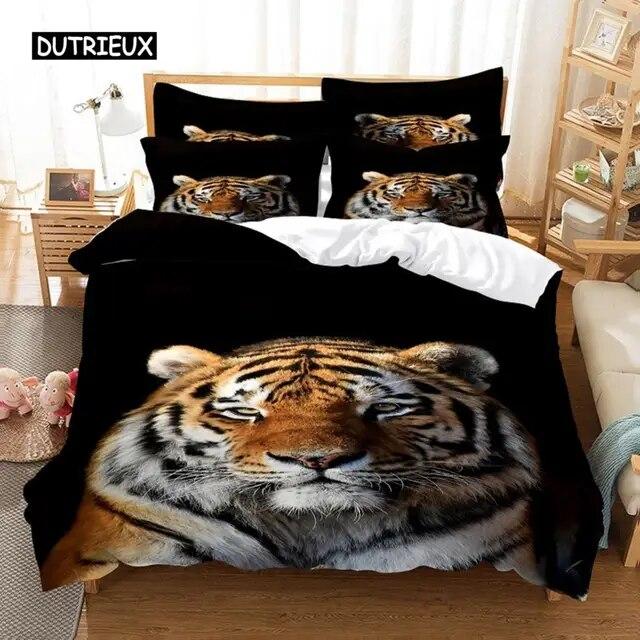 Running Tiger Bedding Set Duvet Cover Set 3d Three Piece Set Bedding Digital Printing Bed Linen Queen Size Bedding Set Fashion Design