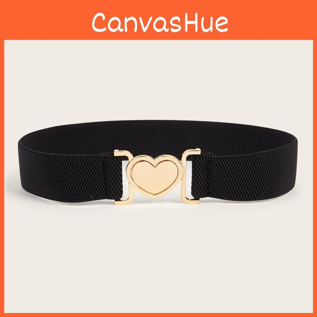 Minimally Heartshaped Designed Buckle Women Casual Elastic Waistband Daily For