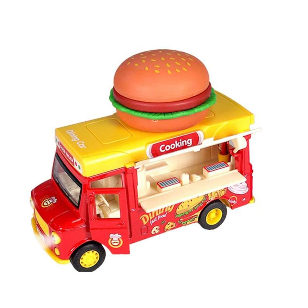 

1/36 игрушечные машинки из сплава, креативные декоративные модели грузовиков с едой со звуком и светом, для детей, девочек и мальчиков 1/36-Size:11*5*4cm красный