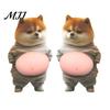 Anti-collision Sticker 1 Pair 3D Belly Dog Anxiety Stress Relief Elastic Tummy Cartoon Puppy Decal Fat Animal