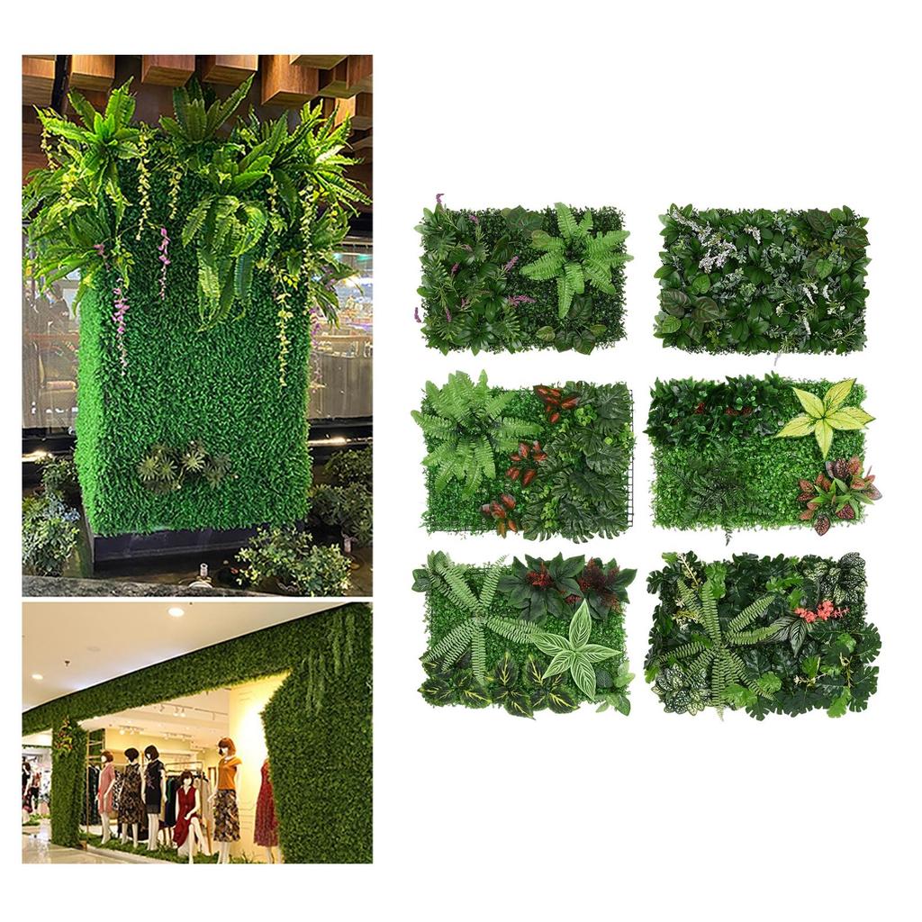 Plastic Grass Wall Panel Fence Simulation Decorative Leaves DIY 15.7x23.6inch Artificial Hedges Plants for Backyard Photography
