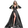 European & American Plus Size Sexy Long Evening Gown with Hot Stamping - Big Swing Dress