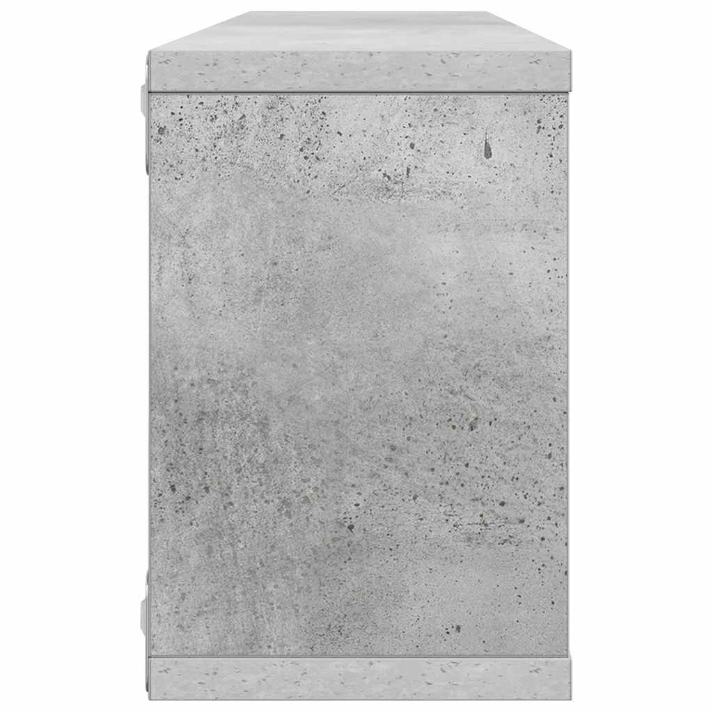 Cube Shelves Set of 2 Concrete Grey 60 x 15 x 23 cm Particleboard