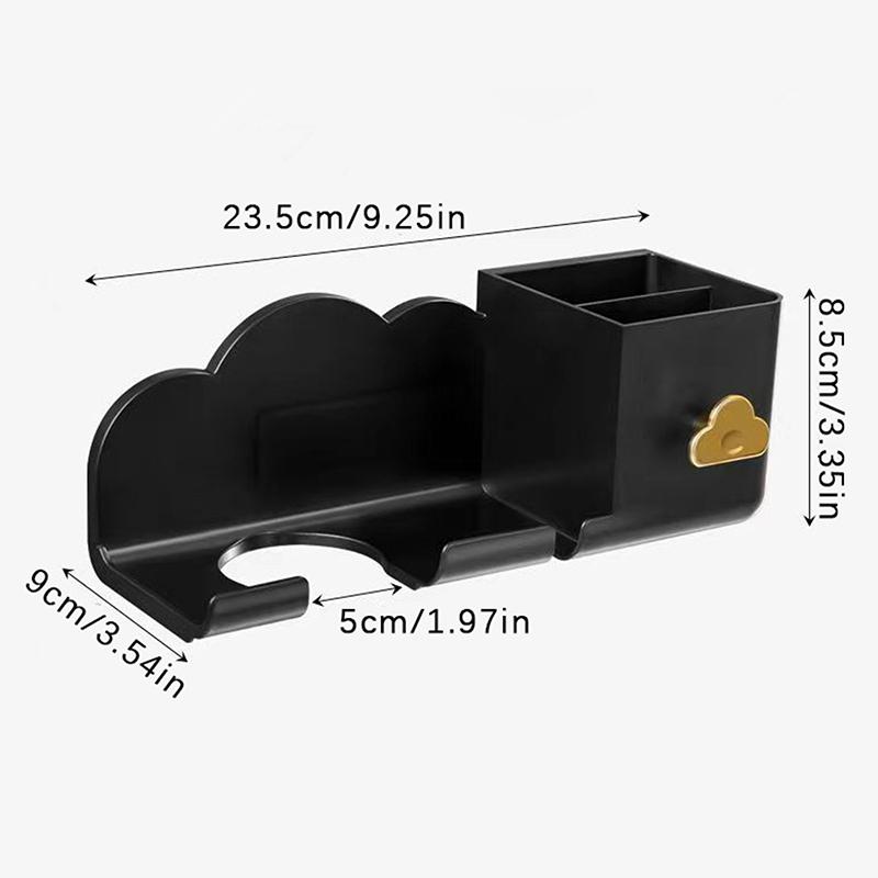 Hair Dryer Holder Wall Mounted Hair Straightener Dryer Stand Bathroom Organizer Shelves Washroom Organization Shelves