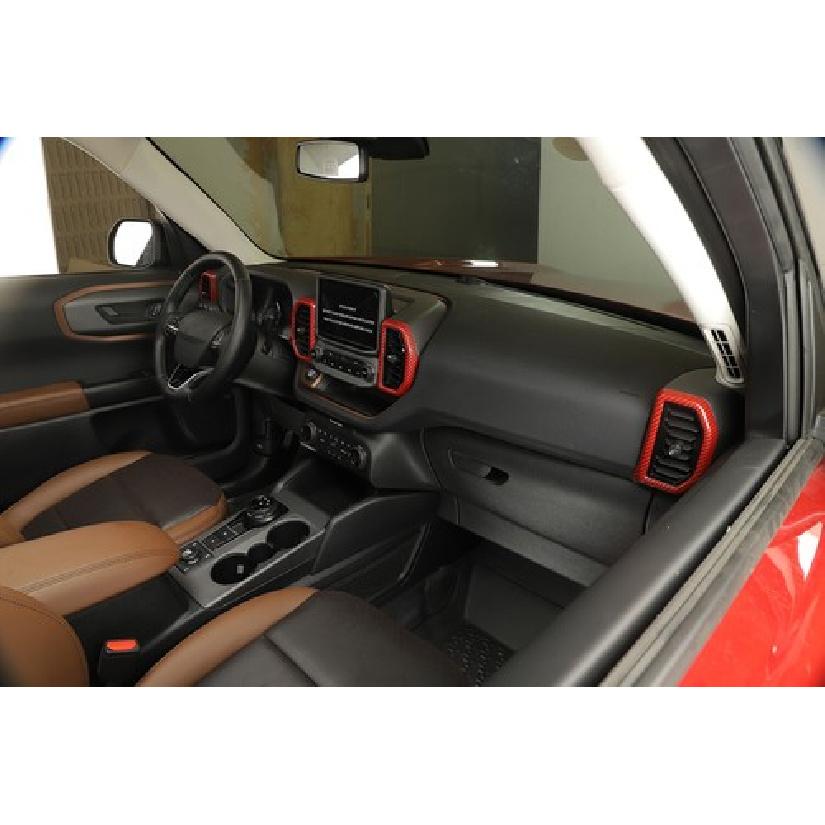 For Ford Bronco Sport + AC Air Vent Outlet Cover Trim Ring Bezels Red Carbon