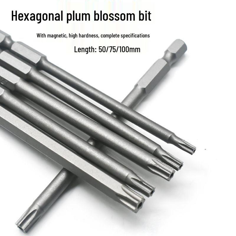 Plum Blossom S2 Magnetic Flower Shape Hex Socket Bit Set for Electric Screwdrivers & Drills