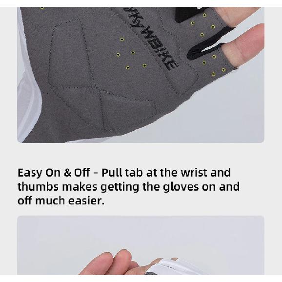 YKYWBIKE Cycling Gloves Woven Aerodynamic Striped Bicycle Sports Gloves Anti-Slip Riding Gloves Shock-absorbing Road Bike Gloves