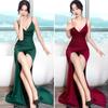 ISLAYCAOLILA Emily Long Club Party Tight Long Dress with and Sleeveless Evening Dress Women's V-Neck Dress, Dress, Dress, Fit, Slit, Camisole, V-Neck