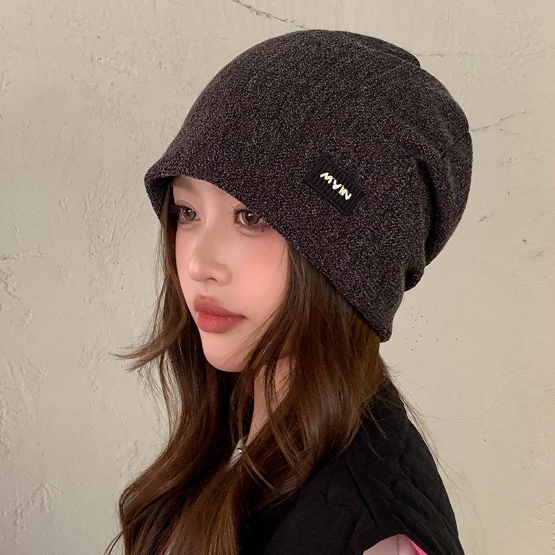 Fashion Thickened Winter Hat Keep Warm Women Girl Ear Protection Christmas Gift Pullover Hat Big Head Circumference Hat