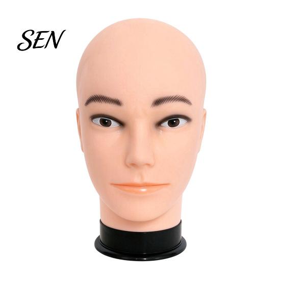 Cosmetology Practice Head Bald Mannequin Head, Male/Female Hair Model, Professional Large Circumference Model for Wig Making, Hat Glasses Display,