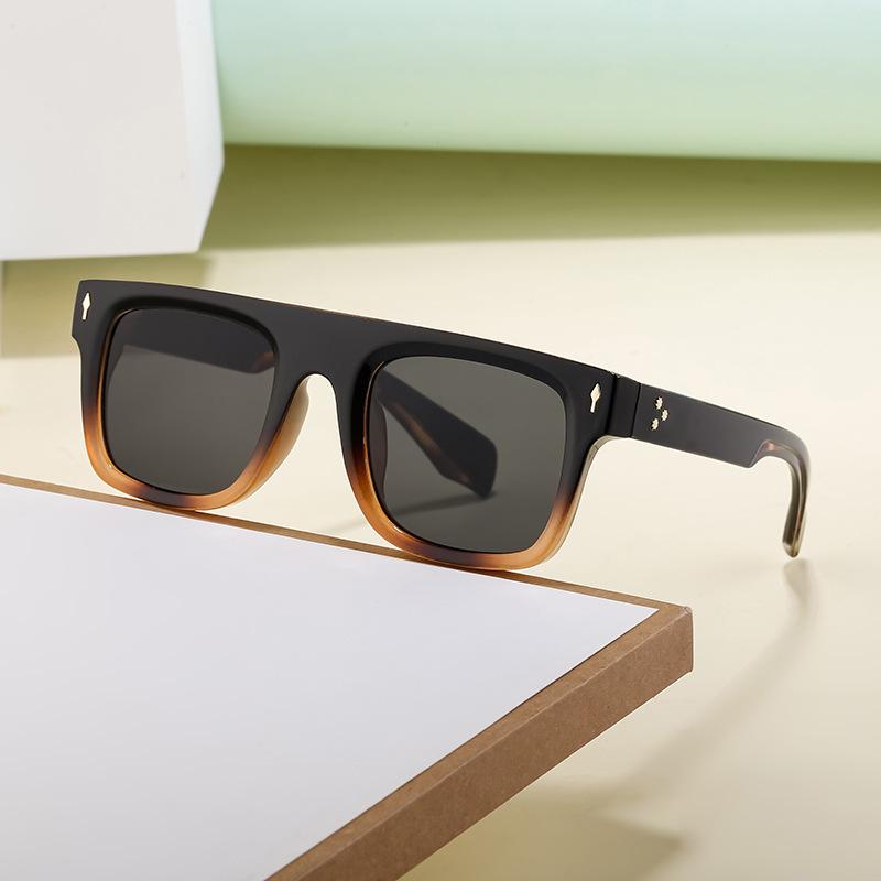 Men’s High-End Square Frame Sunglasses: Premium Outdoor Sun Protection Brand.