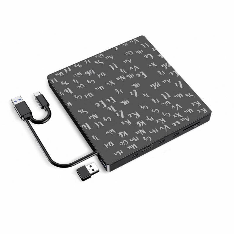 Portable External DVDs Drive RWs Burners Two Interfaces USB Type C Fast Speed CDs DVDs Recorders Player