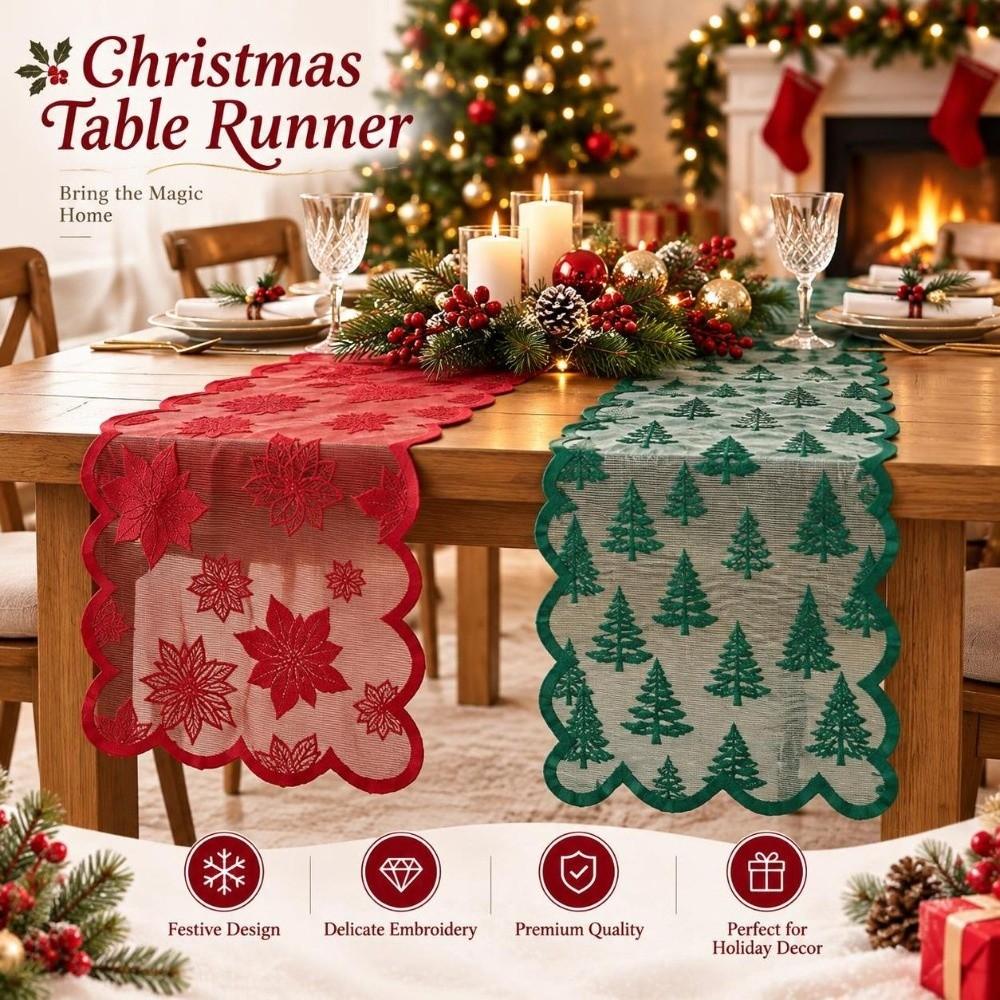 Sheer Lace Lace Tablecloth Premium Finish Long Table Decor Cloth Christmas Table Runner Home Decor