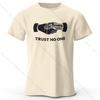 Men's Trust No One Printed T-Shirt 100% Cotton Harajuku Oversized Funny Graphic Tees for Men Women Summer Tops