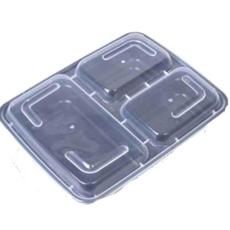 Disposable 3-Compartment Black Takeaway Container