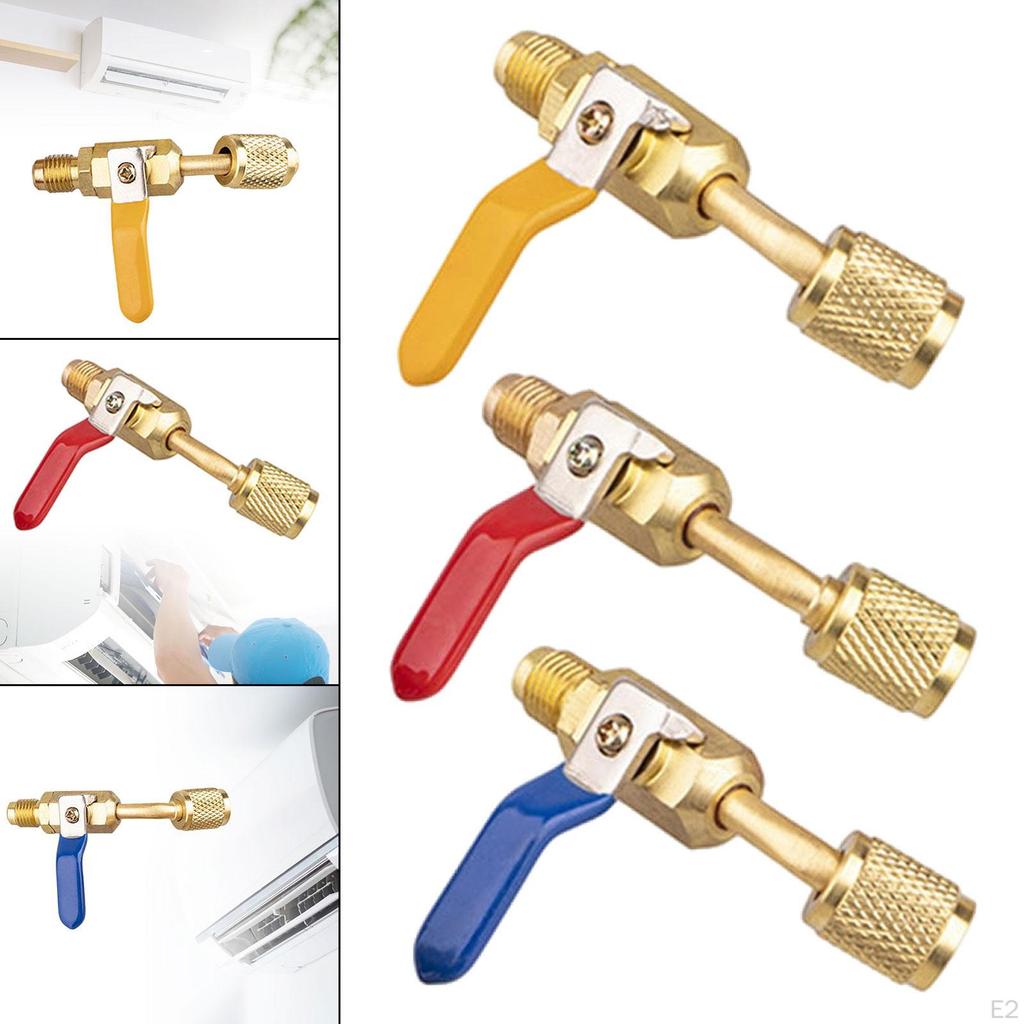 Air Conditioner 1/4 Male Safety Adapter Liquid Valve Connector Filling